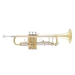 Trompeta Bach BTR-301 dorada brillante con boquilla y estuche.