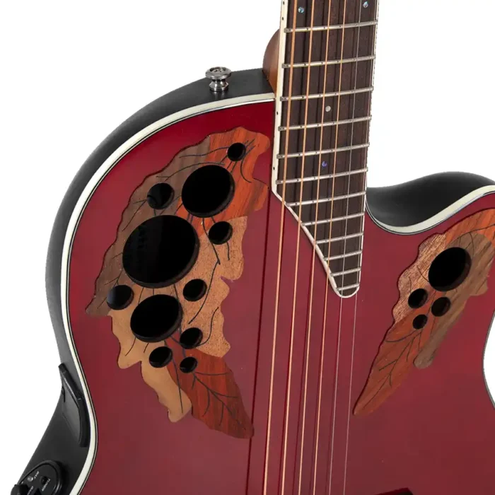 Guitarra Electroacustica Ovation Super Shallow Cutaway Rojo Rubí - Image 3